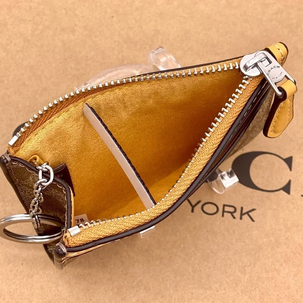 Coach Mini Skinny ID Case Small Wallet in Signature Canvas